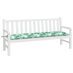 Coussin de banc de jardin motif de feuilles 180x50x7 cm 