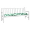 Coussin de banc de jardin motif de feuilles 180x50x7 cm 