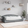 Lit de jour avec matelas gris clair 90x190 cm tissu 