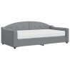Lit de jour avec matelas gris clair 90x190 cm tissu 