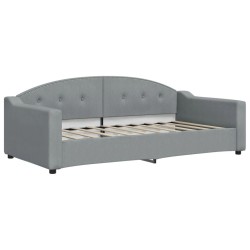 Lit de jour avec matelas gris clair 90x190 cm tissu 