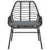 Ensemble à manger de jardin et coussins 5 pcs noir rotin verre 