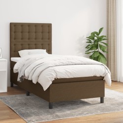 Sommier à lattes de lit avec matelas Marron foncé 90x200 cm 