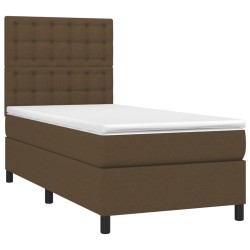 Sommier à lattes de lit avec matelas Marron foncé 90x200 cm 