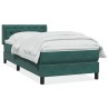 Sommier à lattes de lit et matelas vert foncé 80x220 cm velours 