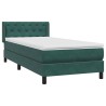 Sommier à lattes de lit et matelas vert foncé 80x220 cm velours 
