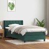 Sommier à lattes de lit et matelas vert foncé 80x220 cm velours 