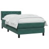 Sommier à lattes de lit et matelas vert foncé 80x220 cm velours 