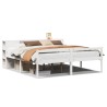 Lit bibliothèque sans matelas blanc 180x200 cm bois pin massif 