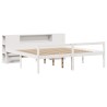Lit bibliothèque sans matelas blanc 180x200 cm bois pin massif 