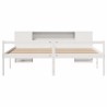 Lit bibliothèque sans matelas blanc 180x200 cm bois pin massif 