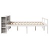 Lit bibliothèque sans matelas blanc 180x200 cm bois pin massif 