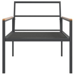 Salon de jardin avec coussins 3 pcs anthracite acier 