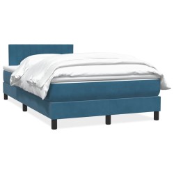 Sommier à lattes de lit et matelas bleu foncé 120x220cm velours 