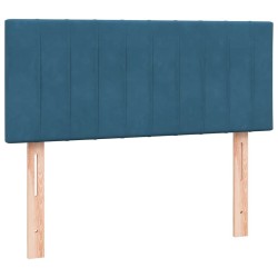 Sommier à lattes de lit et matelas bleu foncé 120x220cm velours 