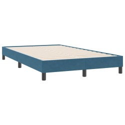 Sommier à lattes de lit et matelas bleu foncé 120x220cm velours 