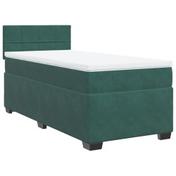 Sommier à lattes de lit avec matelas Vert foncé 90x190 cm 
