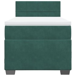 Sommier à lattes de lit avec matelas Vert foncé 90x190 cm 