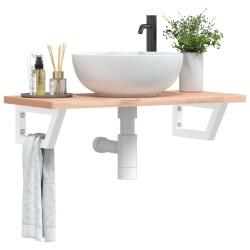 Supports d'étagères pour lavabo 2 pcs blanc trapèze acier 