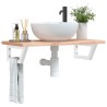 Supports d'étagères pour lavabo 2 pcs blanc trapèze acier 