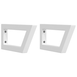 Supports d'étagères pour lavabo 2 pcs blanc trapèze acier 