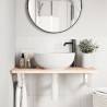 Supports d'étagères pour lavabo 2 pcs blanc trapèze acier 