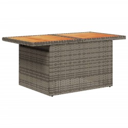 Salon de jardin avec coussins 5 pcs gris résine tressée acacia 