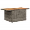 Salon de jardin avec coussins 5 pcs gris résine tressée acacia 