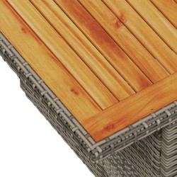 Salon de jardin avec coussins 5 pcs gris résine tressée acacia 