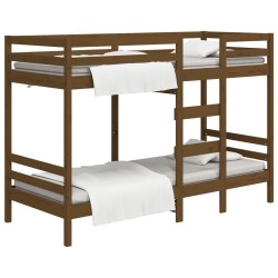 Lit superposé sans matelas marron miel 90x200 cm pin massif 