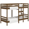 Lit superposé sans matelas marron miel 90x200 cm pin massif 