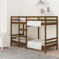 Lit superposé sans matelas marron miel 90x200 cm pin massif 