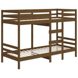 Lit superposé sans matelas marron miel 90x200 cm pin massif 