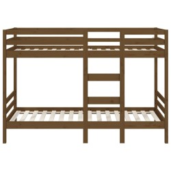 Lit superposé sans matelas marron miel 90x200 cm pin massif 