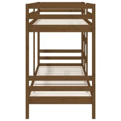 Lit superposé sans matelas marron miel 90x200 cm pin massif 