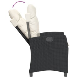 Ensemble à manger de jardin avec coussins 3 pcs Noir 