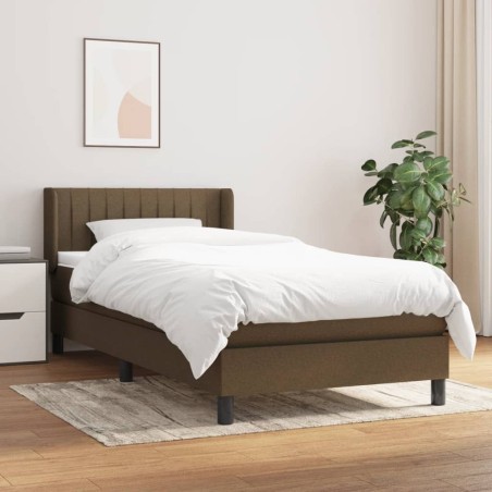 Sommier à lattes de lit avec matelas Marron foncé 90x190 cm 