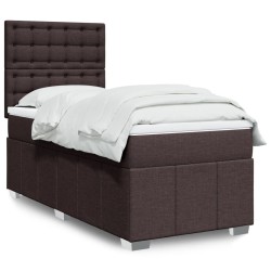 Sommier à lattes de lit avec matelas Marron foncé 90x190 cm 