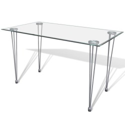 Table à manger et dessus de table en verre transparent  