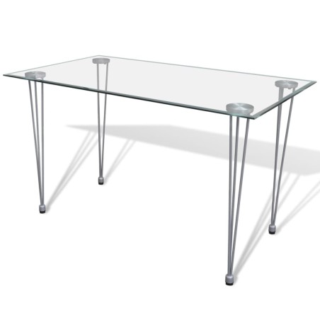 Table à manger et dessus de table en verre transparent  