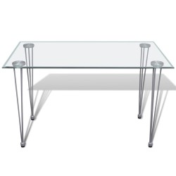 Table à manger et dessus de table en verre transparent  