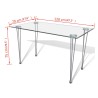 Table à manger et dessus de table en verre transparent  