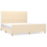Cadre de lit sans matelas crème 180x200 cm tissu 