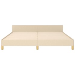 Cadre de lit sans matelas crème 180x200 cm tissu 