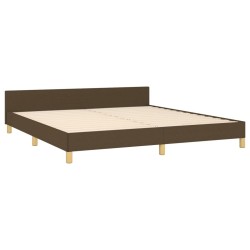 Cadre de lit sans matelas marron foncé 180x200 cm tissu 