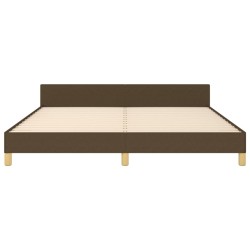 Cadre de lit sans matelas marron foncé 180x200 cm tissu 