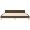 Cadre de lit sans matelas marron foncé 180x200 cm tissu 