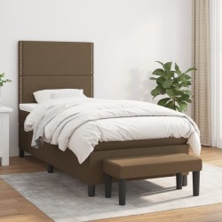 Sommier à lattes de lit avec matelas Marron foncé 100x200 cm 