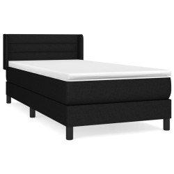 Sommier à lattes de lit avec matelas Noir 100x200 cm Tissu 