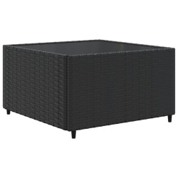 Salon de jardin 5 pcs avec coussins Noir Résine tressée 